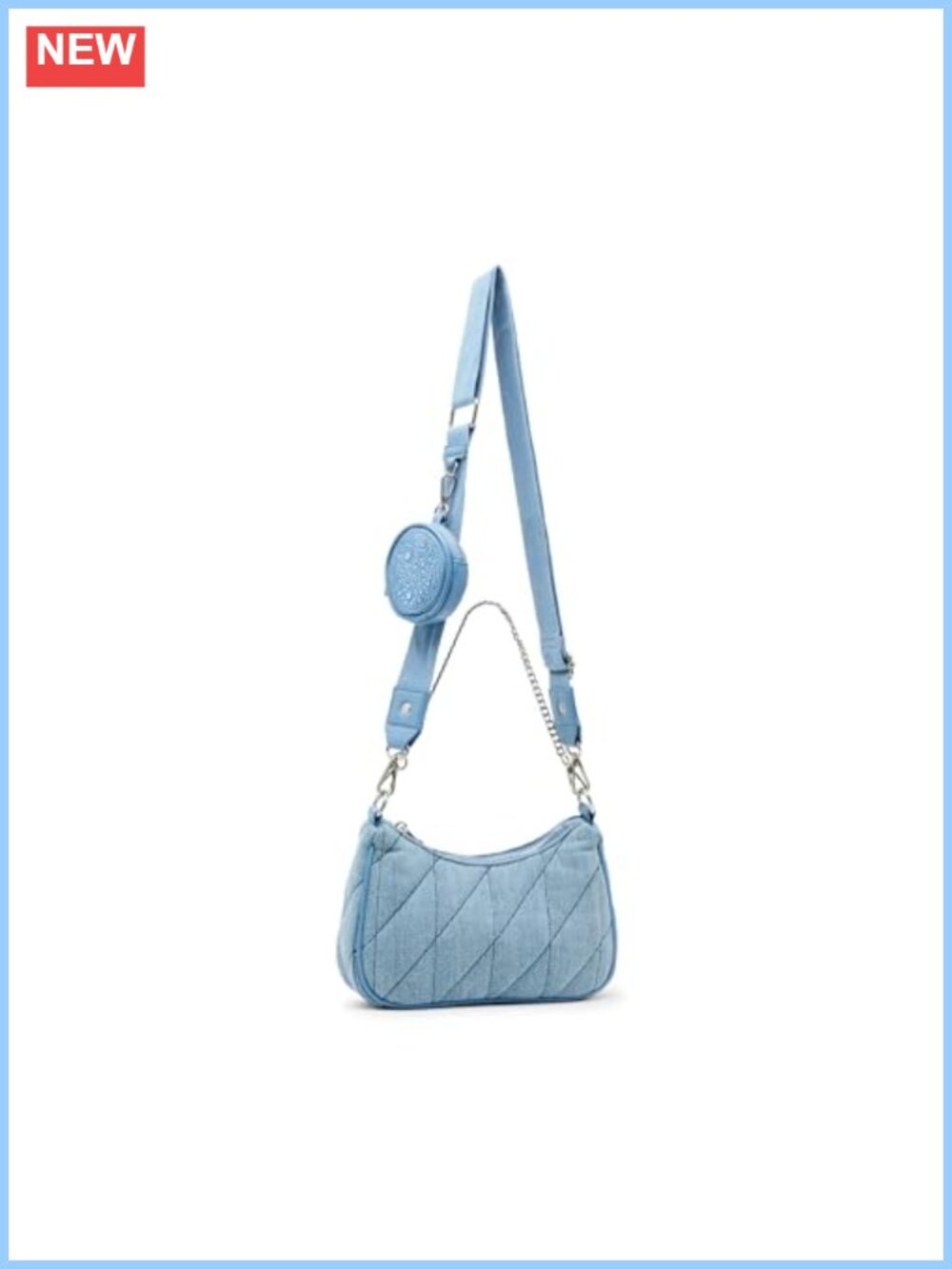 Madden Girl Hobo Shoulder Bag Adjustable Crossbody Strap Spacious Interior
